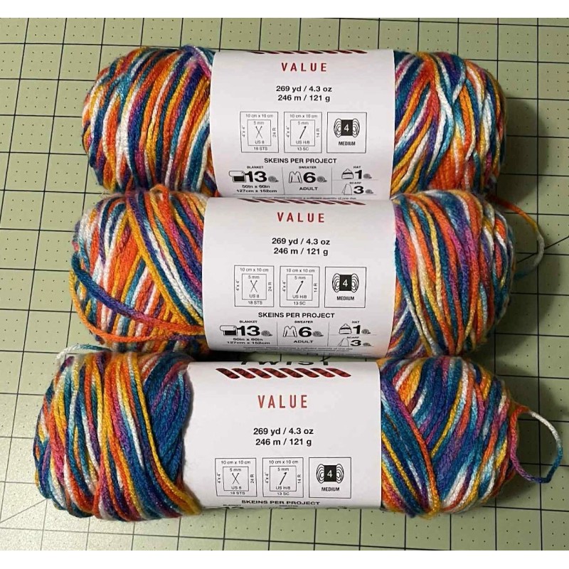 Big Twist Lot of 3 Big Twist Value Yarn Color