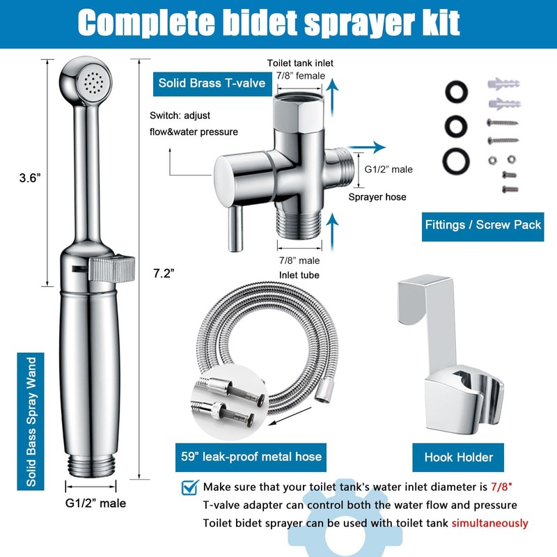 SonTiy Handheld Bidet Sprayer for Toilet, Cloth Diaper Sprayer Set