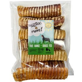 BULLYSTICKS & MORE 6 Inch Grass Fed Beef Trachea (12 Pack) | Long Lasting Dog Chews