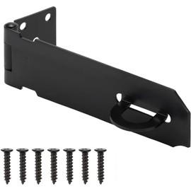 BOODVON Door Lock Hasp Latch, Iron Safety Packlock Clasp Hasp Lock Latch, Extra Thick Gate Lock Hasp with Screws Brushed Finish 1 Pack(5 Inch)