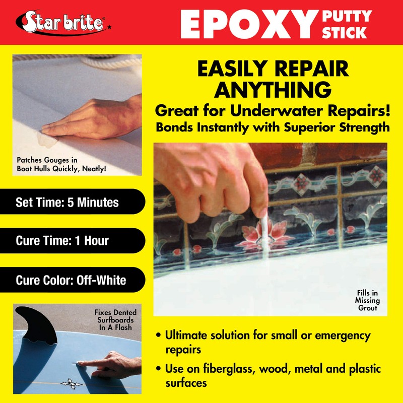 STAR BRITE Epoxy Putty Stick - Make Fast, Permanent Repairs
