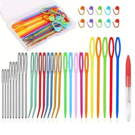 38 Pcs Large Eye Blunt Needles Set, Darning Needles for Wool, Crochet Needles, Tapestry Needle Yarn Needle, Wool Needles for Sewing Up Knitting for Crochet DIY Crafts (with Cable Remover)