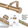 VOIIY 2 Pack Gold Curtain Rods for Windows 28 to