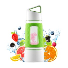 Fruit Infuser Water Bottle by Fruition - Instant Infusion Basket for Fruit and Tea - Durable, Leak Proof, 20oz Capacity, BPA Free - Green