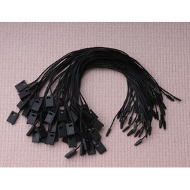 SOWAKA 100 Pcs Nylon Hanging Tag String for Clothing Price Tags Lock Pin Loop Fastener Hook Ties Tag Rope for Belt Luggage Label Attachment Clothing Dress (Black)