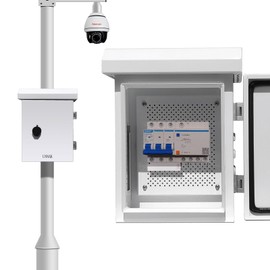 Outdoor Weatherproof Enclosure Electrical Box - 11.6x9.1x5.7 Outdoor Network Enclosure Exterior Box Ventilated Enclosure hinged Outdoor Galvanized Electrical Ventilation Design(295x230x145mm)