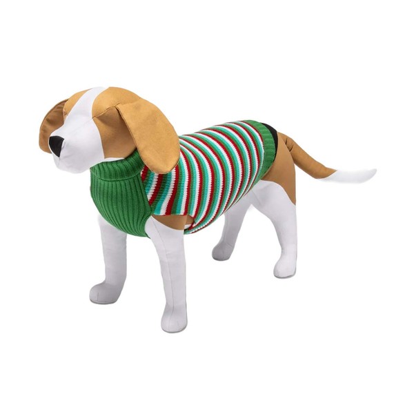 Wondershop Holiday Dog and Cat Sweater (Green and Red Stripe,
