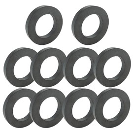 Pack of 10 Ring Magnets: Diameter 45 mm x 22 mm x 8 mm Ferrite Ring Magnet with Hole, Magnetic Ring Heavy Duty Ring Magnets Magnetic Disc with Hole Ring for Industry, DIY, Crafts, Science Projects