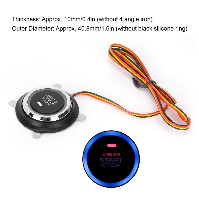 12V Engine Start Stop Push Button Universal Keyless Entry Ignition