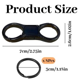 ShigKeu Quick Release Keyring, Key Chains for Car with 8 Detachable Key Rings, Heavy Duty Keychain Key Chain Holder Clip for Men and Women(black)