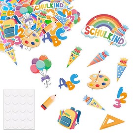 WUSJCOF 60 Stück Einschulung Deko Konfetti Bunt, Streudeko Schultüte ABC 123 Tischdekoration für Schuleinführung, Schulanfang, Schulkind 2025 Mädchen Junge, Tischdeko Einschulung