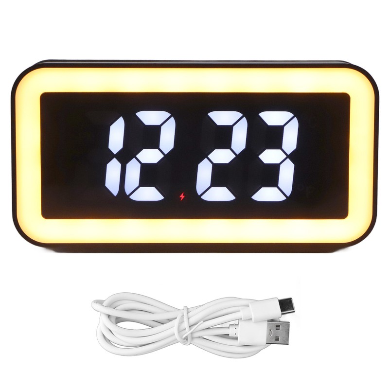 Wireless Charging Alarm Clock USB Reverse Charging LED Large Screen
