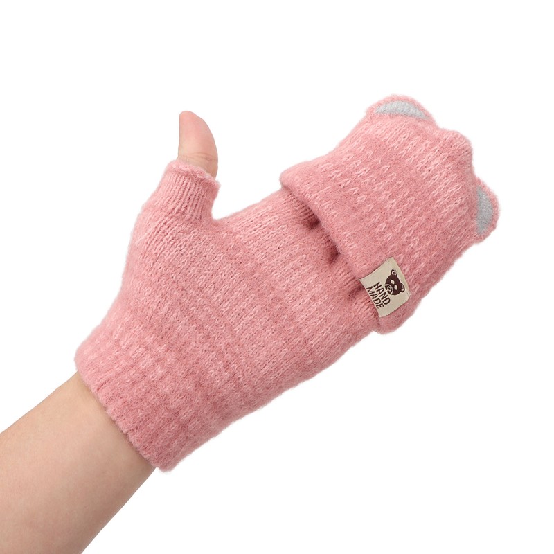 USB Heated Gloves Mitten Men Women Winter Knitted Fingerless Hand