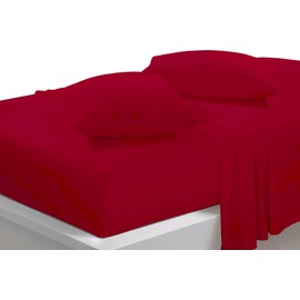 Laam linen Ultra Soft & Durable Pillow Protectors Pack of 2 Envelope 100% Polycotton Pillowcases Plain Pillow Case Cover For Bedroom (Red)