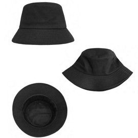 XYIYI Black Bucket Hats for Women Men Wide Brim Summer Travel Sun Beach Fishing Cap