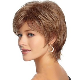 Royalfirst Short Layered Pixie Cut Wigs For Women Lady Short Synthetic Hair Wigs