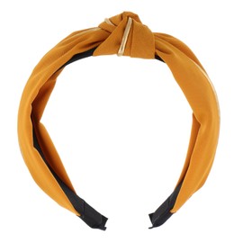 Ipetboom Vintage Gold Trimmed Knotted Fabric Headbands for Women Comfortable Wide Hair Bands for Everyday Wear Special Occasions Lightweight Design with Sun Coverage and Textured Layers