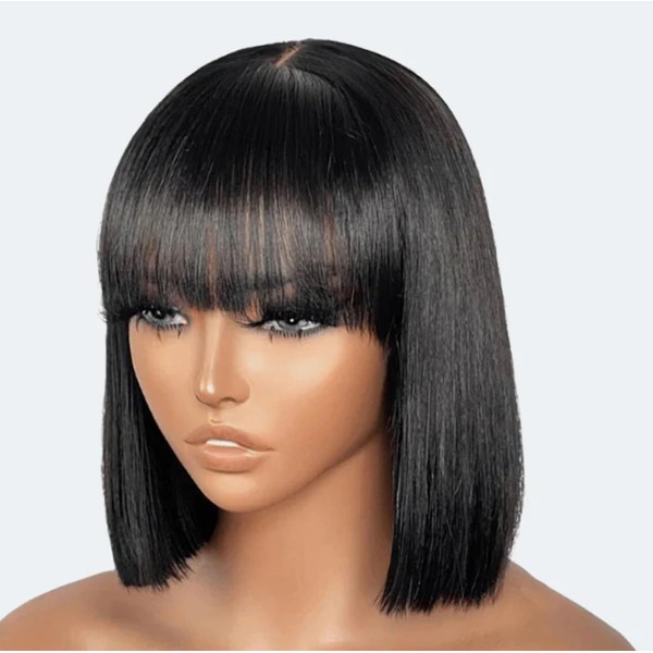 Generic 12'' Inches 2x1 Realistic Straight Bob With Bangs Lace