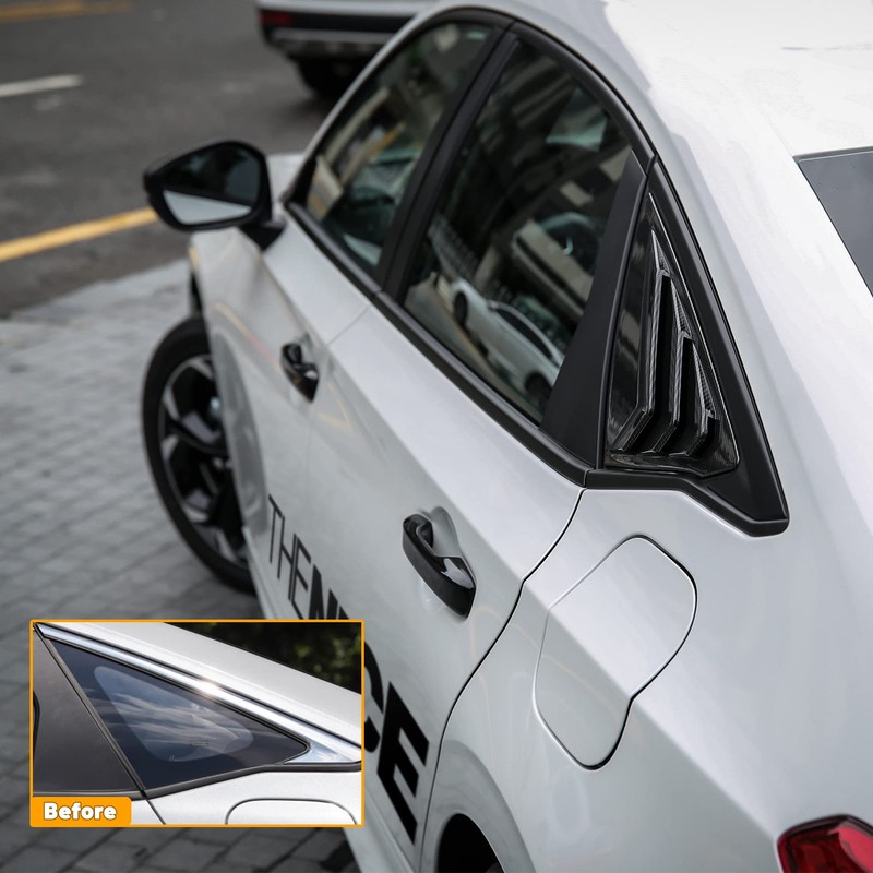 Thenice for 11th Gen Civic Rear Side Window Louvers Racing