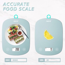 ACCT Digital Food Scale 11lb/0.1oz, Digital Kitchen Scale Weight in Grams & Oz, Cook Scale for Baking and Meal Prep, 6 Units with Tare Function, LCD Display (Green)
