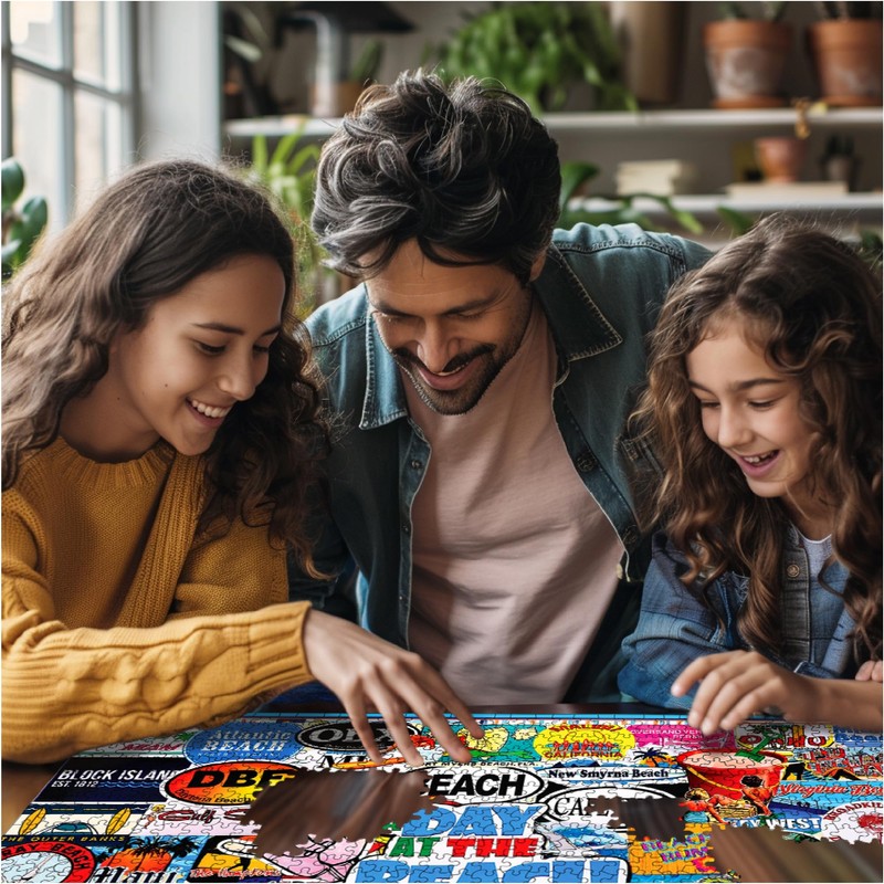 White Mountain Puzzles A Day at The Beach - 1000