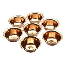 Kitchen Traditional Indian Copper Antique Serving Bowl Set of 7 Pieces