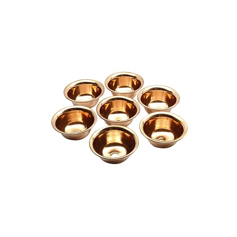 Kitchen Traditional Indian Copper Antique Serving Bowl Set of 7