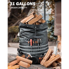 JOYTUTUS Spare Tire Trash Bag, Fits 40" Tire 31 Gallons Overland Series Larger Capacity Cargo Spare Tire Storage Bag, Off-Road Camping Recovery Gear Firewood for Jeep Truck SUV