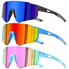 DioKiw 3PACK Kids Sunglasses Polarized Youth Baseball Sunglasses Boys Girls Softball Cycling UV400 Protection Goggles
