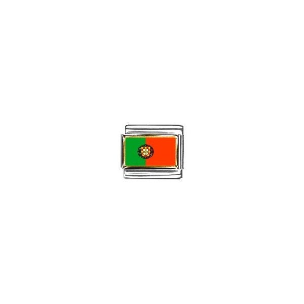 Clearly Charming Portugal Flag Italian Charm Bracelet Link