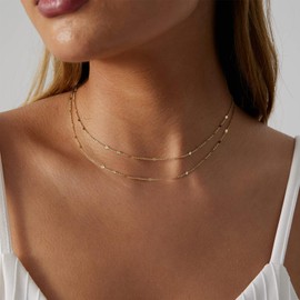 Gold Dainty Choker Necklace for Women 14k Gold Plated Trendy Dot Necklaces Minimalist Simple Gold Dot Chokers Short Cute Necklaces Jewelry Gift