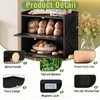 Trironsun Farmhouse Double Layer Black Bread Box with Acrylic Door