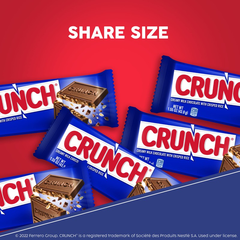 CRUNCH, Bulk 18 Pack, Milk Chocolate and Crisped Rice, Share