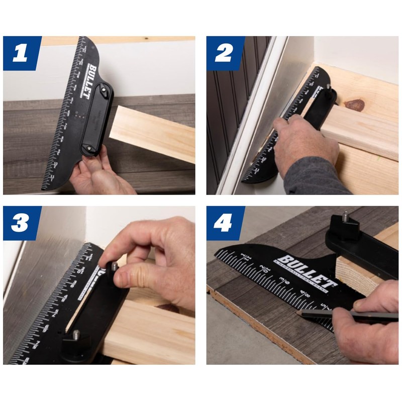 MARSHALLTOWN Stair Tread Jig, Built-in Ruler, Template and Measuring Tool,