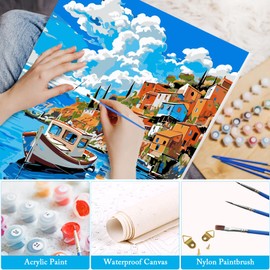 Bellatoi Paint by Numbers Adult Landscape, DIY Hand-Painted Oil Painting Canvas for Beginners, Painting by Numbers Landscape for Home Decoration, Paint by Numbers 40 x 50 cm (without Frame)