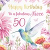 Hunts England - 50th Niece Hummingbird Birthday Card - With