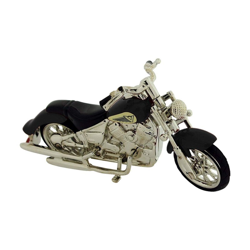 W M Widdop Miniature Clock - Black Motorcycle in Indian