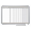 MasterVision Horizontal in/Out Dry Erase Magnetic White Board Planner, Wall