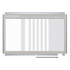 MasterVision Horizontal in/Out Dry Erase Magnetic White Board Planner, Wall Mounting, Sliding Marker Tray, 24" x 36", Aluminum Frame