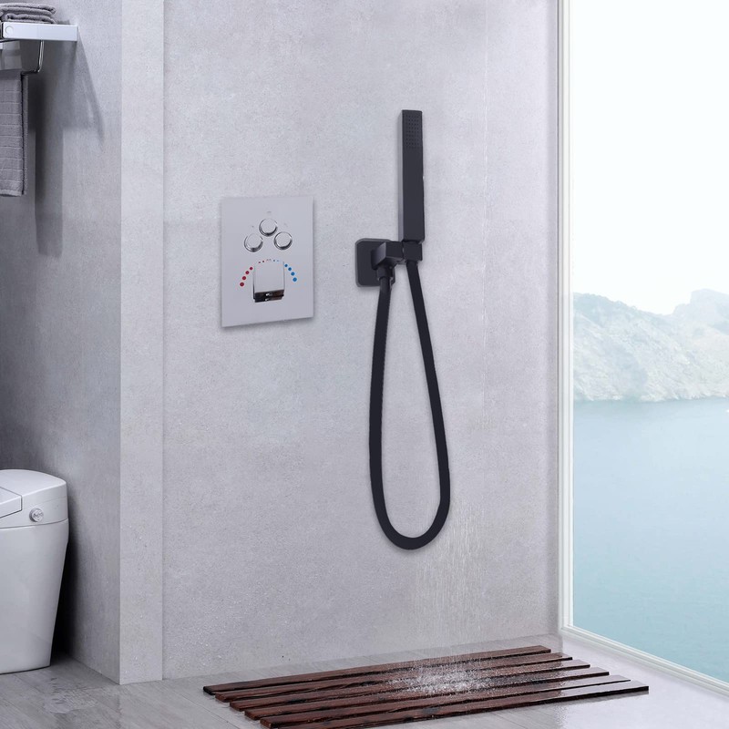 3-Function Brass Shower Switch Thermostatic Valve, Thermostatic Spool Temperature Control,