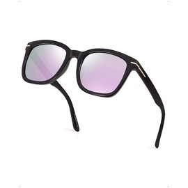 SIPHEW Square Mirrored Sunglasses for Women/Men, Fashion Polarzied Sunglasses with UV400 Protection