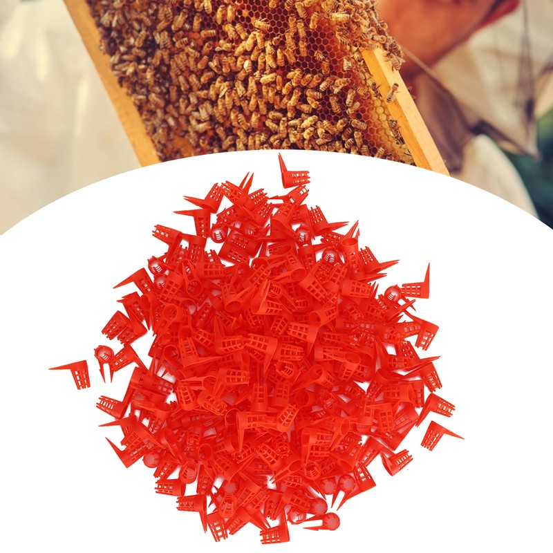 250PCS Plastic Opening Bee Queens Cage Protective Cell Cover Beekeeping