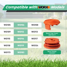 VinneMOO 2Pack 50019417 Replacement Cap Compatible with Worx WA0007 WG105 WG119 WG116 WG183 String Trimmers,Weed Eater Spool Cap for Worx Part