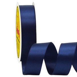 LEEQE Double Face Navy Blue Satin Ribbon 7/8 inch X 25 Yards Polyester Navy Blue Ribbon for Gift Wrapping Very Suitable for Weddings Party Invitation Decorations and More