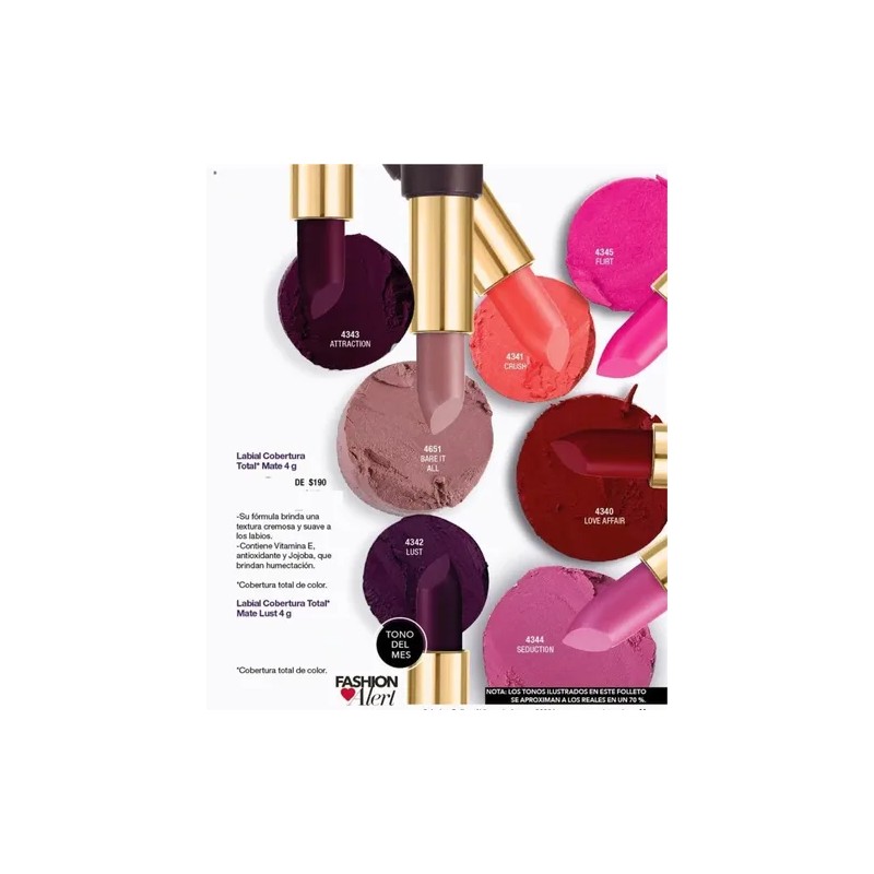 Labial Cobertura Total Mate Jafra Escoge Tu Tono Favorito