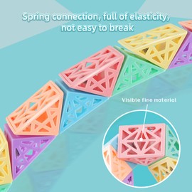 MOYU BLOCK 72 Blocks Hollow-Out Party Favors Magic Snake Cube Fidget Toy Snake Cube Macaroon Twist Puzzle Cube Classroom Rewards Good Birthday Gift for Kid(72 Wedges)