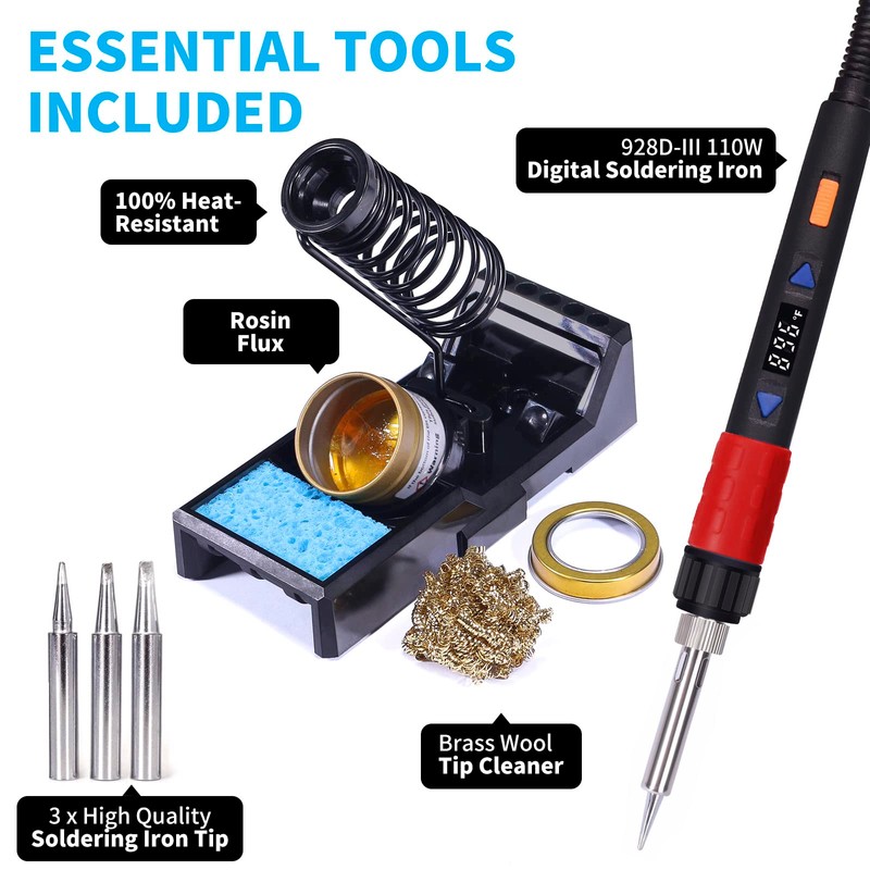 YIHUA 928D-III Soldering Iron,110W High Power, Fully Digital Display °F