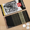 KALOUR Professional Charcoal Pencils Drawing Set -12 Pieces Soft, Medium