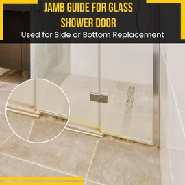 KP Kool Products - 1-5/8" Jamb Guide for Glass Shower Door Jamb Guide Used for Side or Bottom Replacement Not fits to All Rail-Rollers-Door, Please Refer Images 3 and 4 for Dimensions