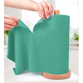 KitchLife Microfiber Cleaning Cloth Roll - Tear-Away Towels, Lint-Free, Reusable, Washable, 20 Sheets for Kitchen, Car, Dishes, and Sensitive Surfaces (Emerald Green)